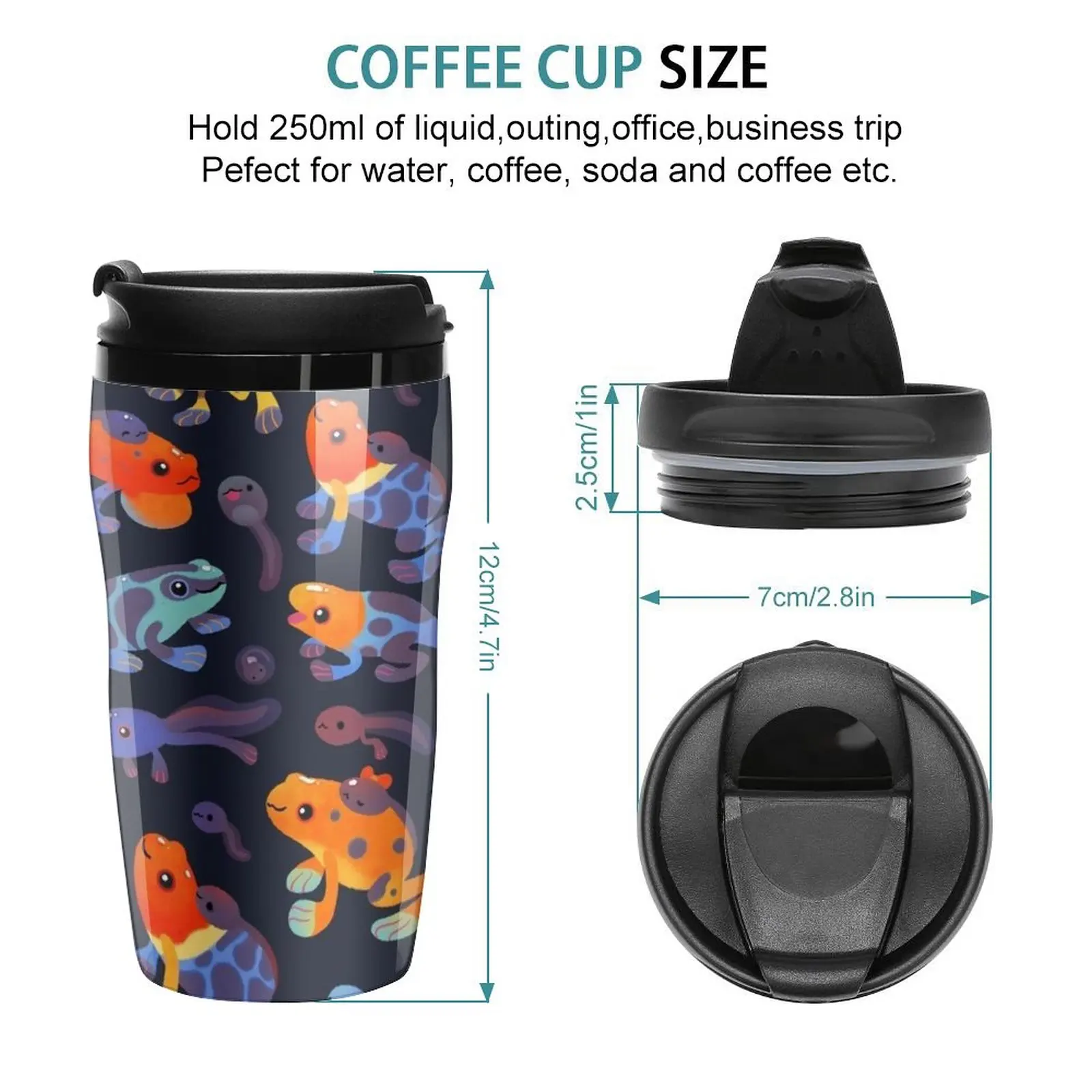 New Poison dart frogs - dark Travel Coffee Mug Cups And Mugs Thermal Cup For Coffee Glasses For Coffee