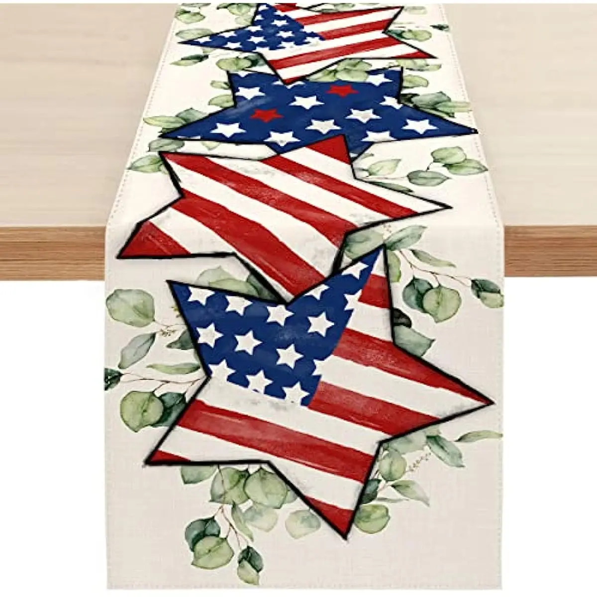 

Pentagram Table Runner Patriotic Stars Independence Day Memorial Kitchen Dining Coffee Indoor and Outdoor Home Parties Decor