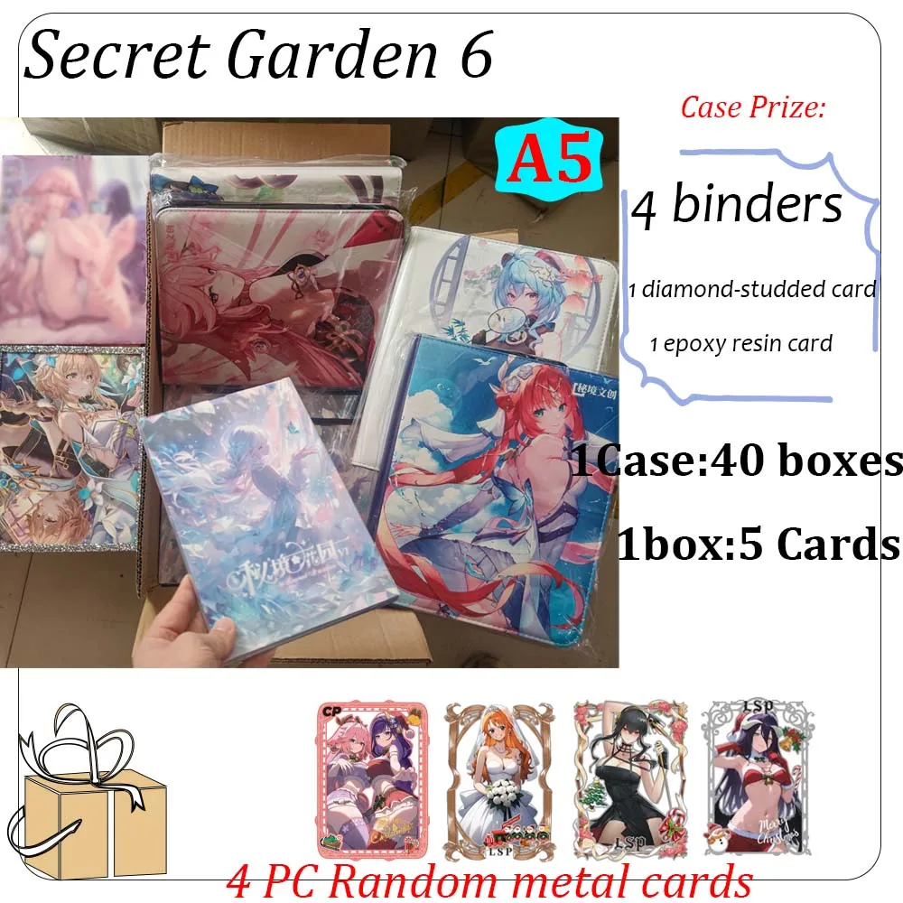 New Secret Garden 6 A5 Size Card Goddess Board Doujin Booster Box Hobby Game Card Spicy Rare Card LSP SSP SSR Toy Gifts