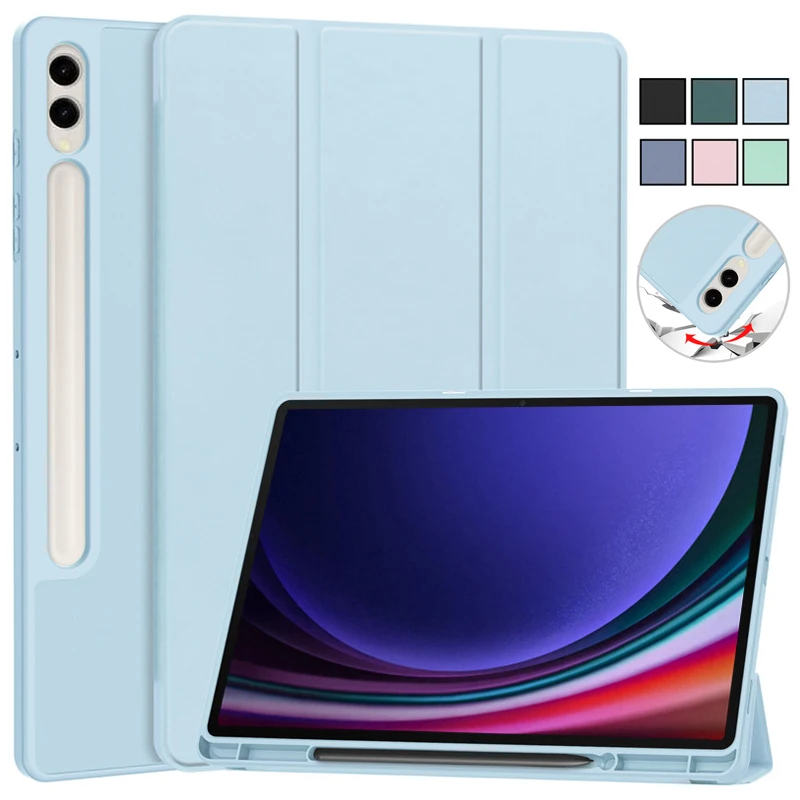 

Tab S9 Plus Case Trifold Stand Smart Leather Cover For Samsung Tab S9 S9+ Case For Galaxy Tab S9 Plus Case with Pencil Holder