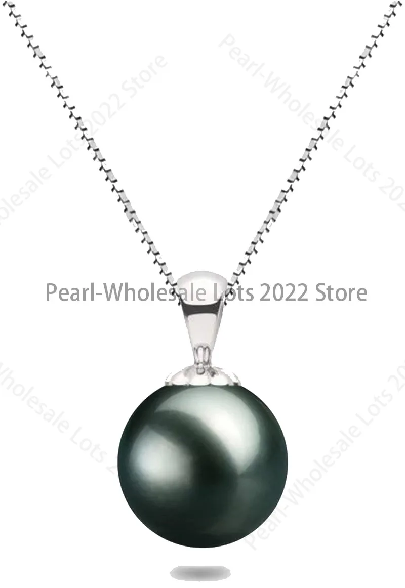

Black Peacock Pearl Pendant Necklace AA 9-13mm Necklace Pendant with Chain Jewelry
