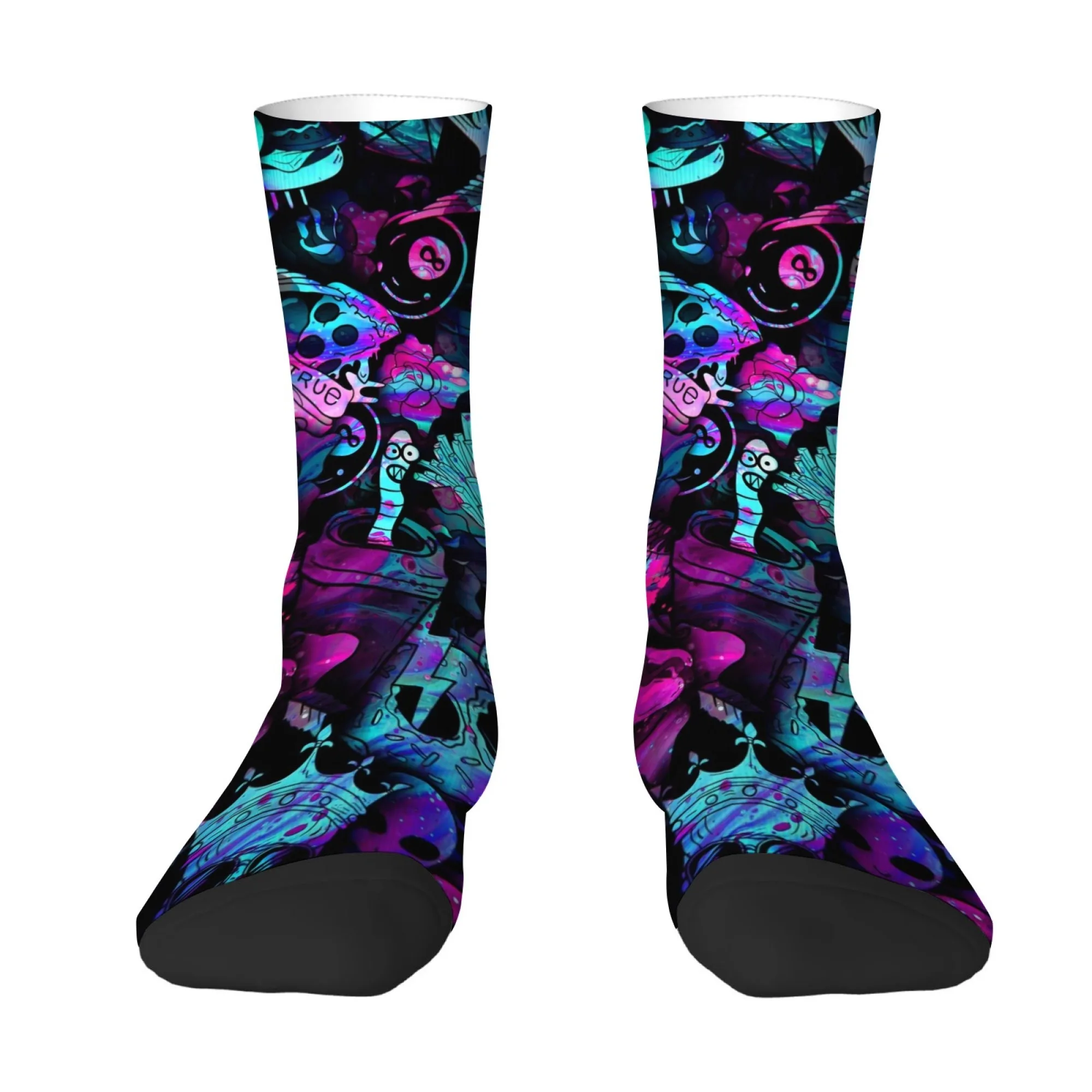 Psychedelic Art Pattern Men's Socks Street Hip-hop Harajuku Retro Style Casual Socks Non-slip Breathable Socks Crazy Party Gifts
