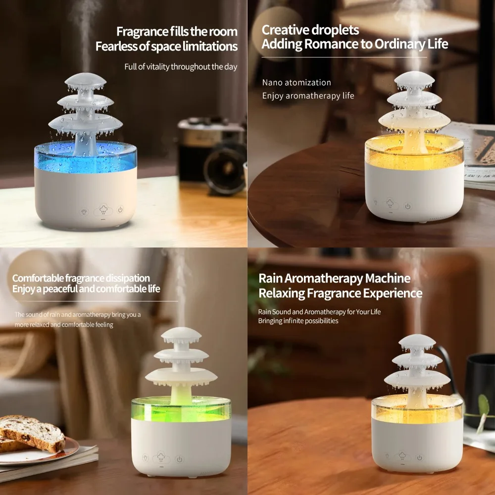 

Enhanced Ultrasonic Aromatherapy Cloud Humidifier: Serene and Soothing Household Appliance with Essential Oil Diffuser and USB P