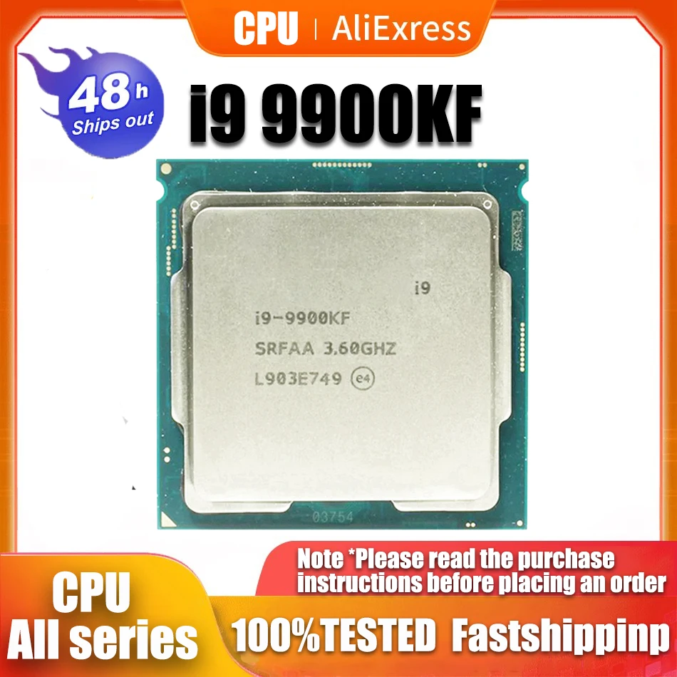 Used  Core I9 9900KF 3.6GHz Eight-Core Sixteen-Thread CPU Processor L3=16M 95W LGA 1151 no fan