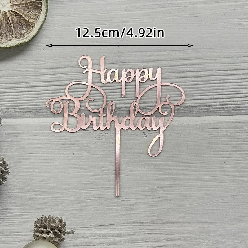 Großer Happy Birthday Tortenaufsatz aus Acryl, Schwarz-Gold Buchstaben-Dekor, 40 Designs für Jungen und Mädchen Party Tortendekoration – Detail 7