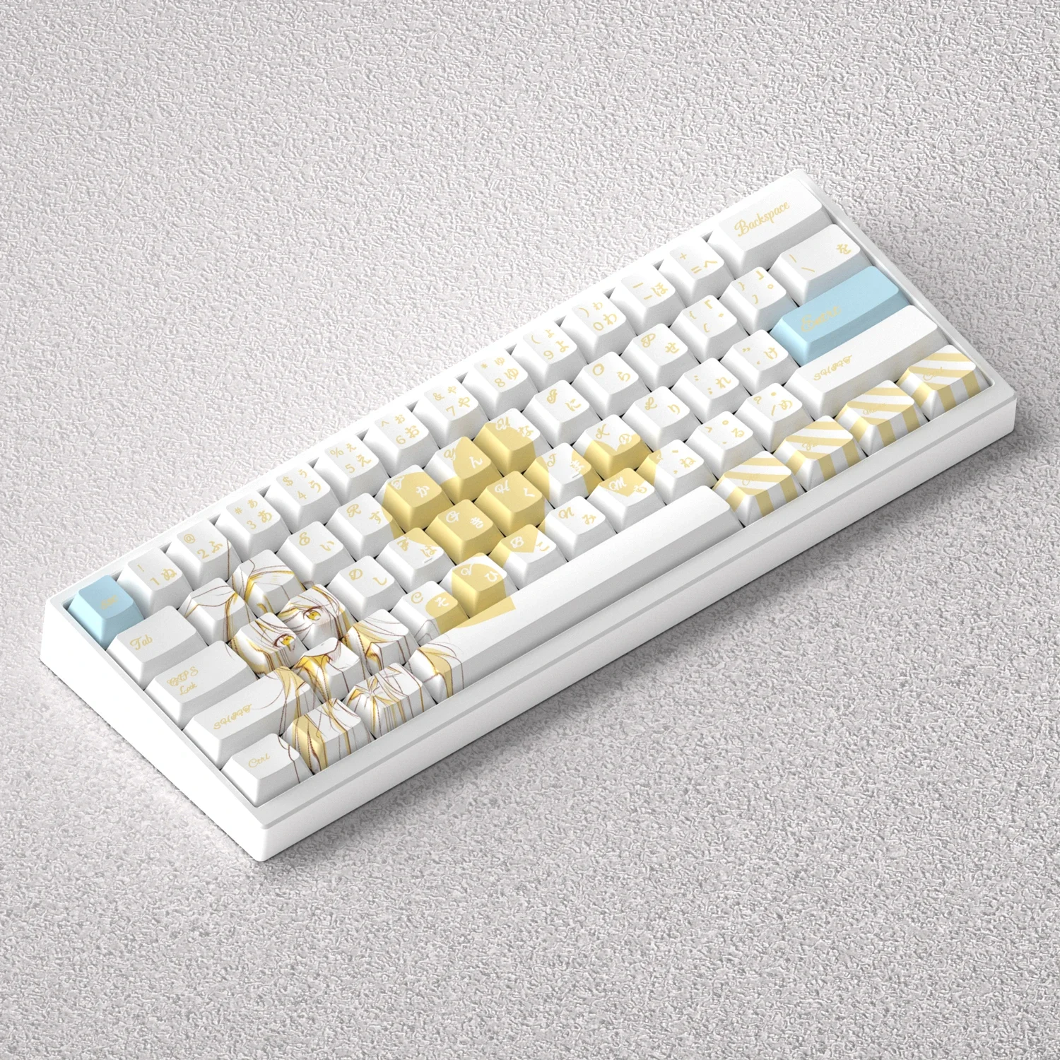 

73 Keys Keycaps Chitoge Kirisaki Anime PBT Dye Sub Cherry Height Blue for 60% 65% 68% Mechanical Keyboard Akko Fun60pro Game PC