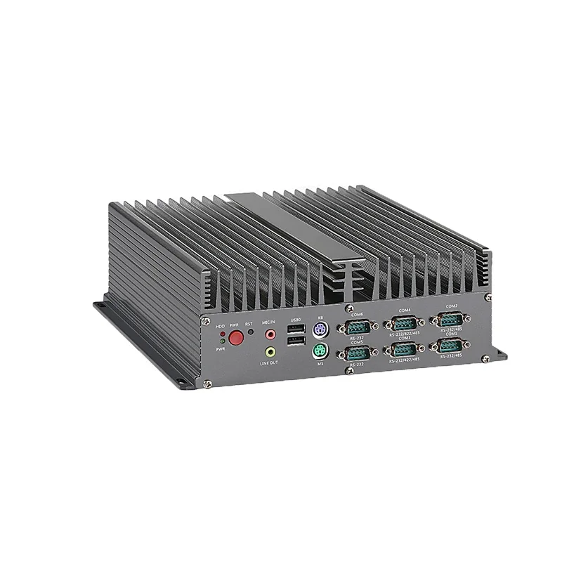 Fanless  Embedded Industrial PC 4LAN 6COM 10USB