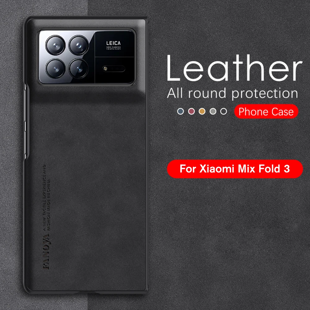 Xiomi Xiaomy Mi Mix Fold3 5G Case Lambskin Leather Silicone Edges Slim Cover For Xiaomi Mix Fold 3 5G 2023 Camera Protect Fundas