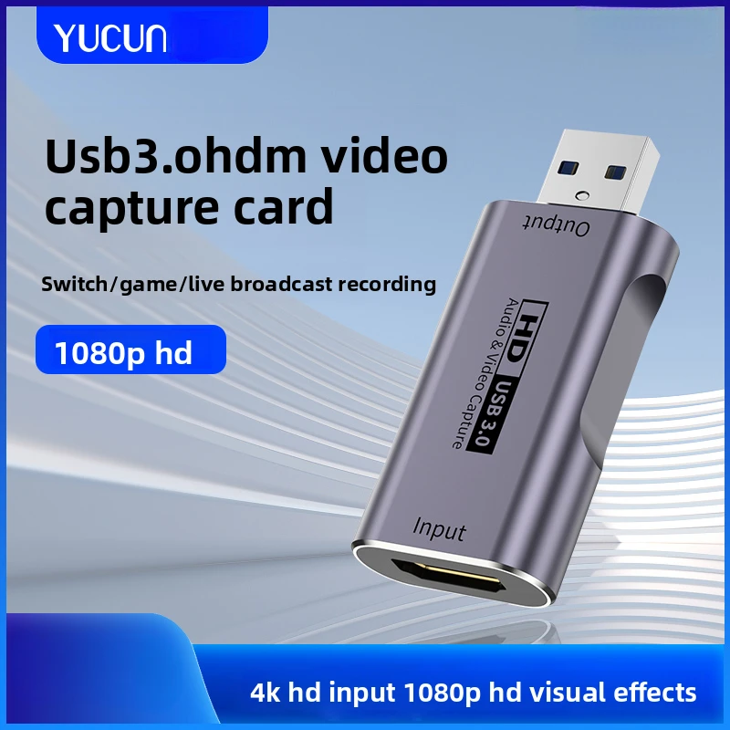 YUCUN 4K1080p USB 3.0 Kartu Pengambil Video HDMI Game Grabber Box untuk PS4 DVD Kamera PC Perekaman Placa De Video Live Streaming