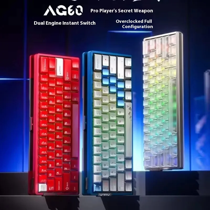 

AULA AG60 Клавиатура с магнитным переключателем 8K Проводная RGB клавиатура с возможностью горячей замены для киберспорта и геймера Цельноалюминий Настраиваемый для аксессуаров ПК Подарок
