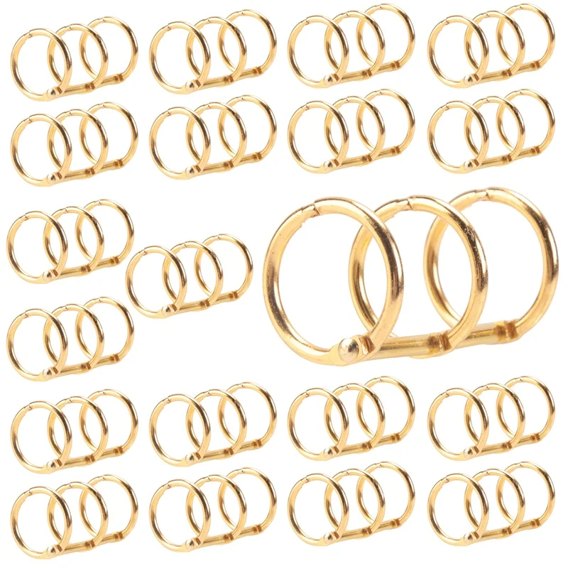 20Pcs 3 Ring Gold Book Rings Leaf Binders Office Book Rings Snap Split Hinged With 20 Mm Inner Diameter Gold Book Rings