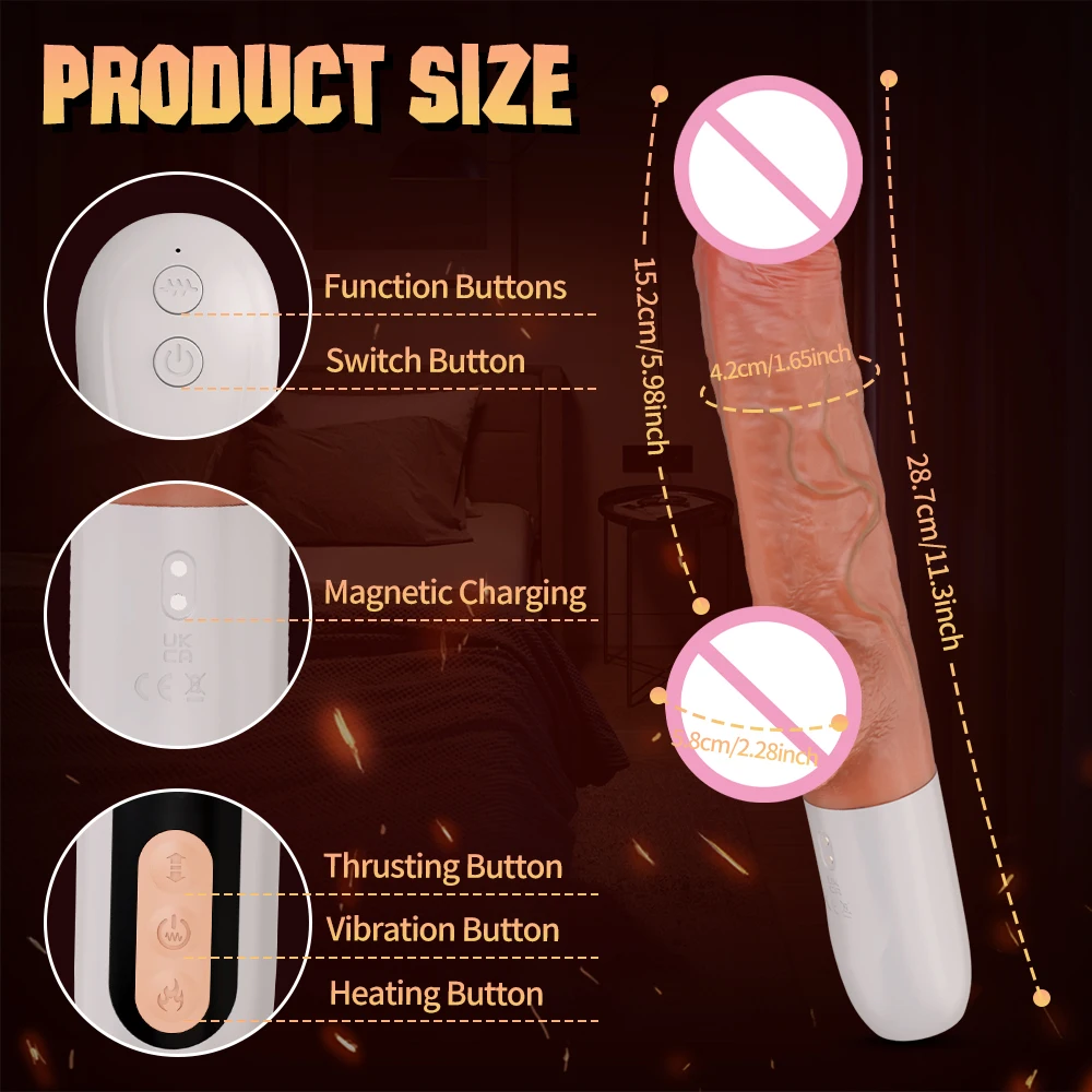 Sexy Adult Female Automatic Thrusting Dildo Vibrator for Women Masturbation Sex Machine Penetration Vagina Vibrator Adult Toys view 3