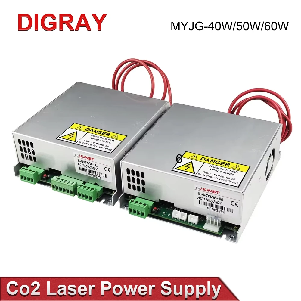DIGRAY 40W-60W Co2 Laser Power Supply MYJG-40W 50W 60W Suitable for 40W - 60W Laser Cutting and Engraving Machines