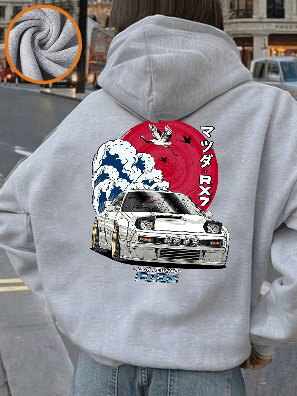 Japonês mercado interno impressão hoodies feminino básico solto camisolas de inverno velo quente pulôver casual bolso roupas femininas