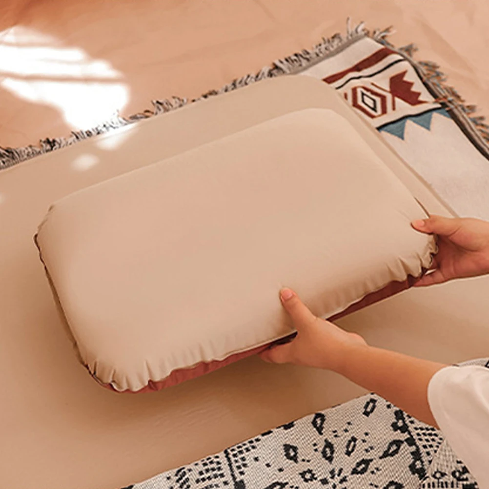 

Inflatable Pillow Camping Outdoor Portable Sponge Sleep Travel Adjustable Height Air Valve Pressure Resistant Smooth Rotation