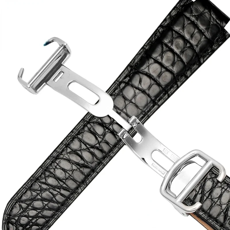 Crocodile Leather Genuine Leather Watch Strap for Cartier Blue Balloon London Calibo Waterproof Sweat-Proof Watchband18 22 24mm