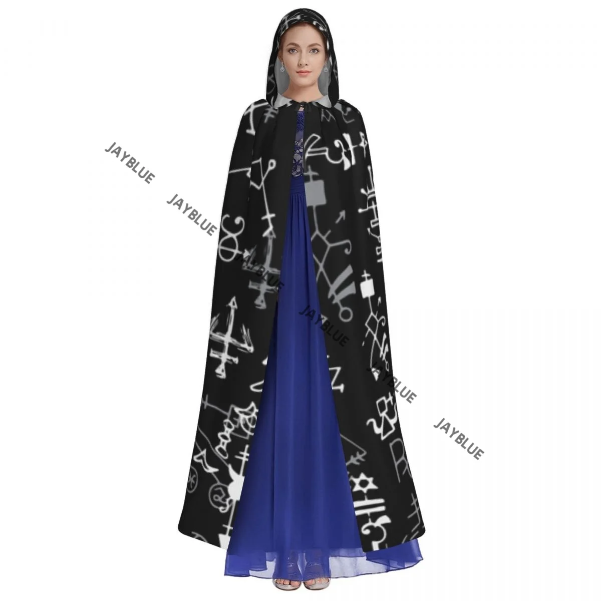 Long Cape Cloak Mystic Esoteric Occult And Wicca Hooded Cloak Coat Autumn Hoodies