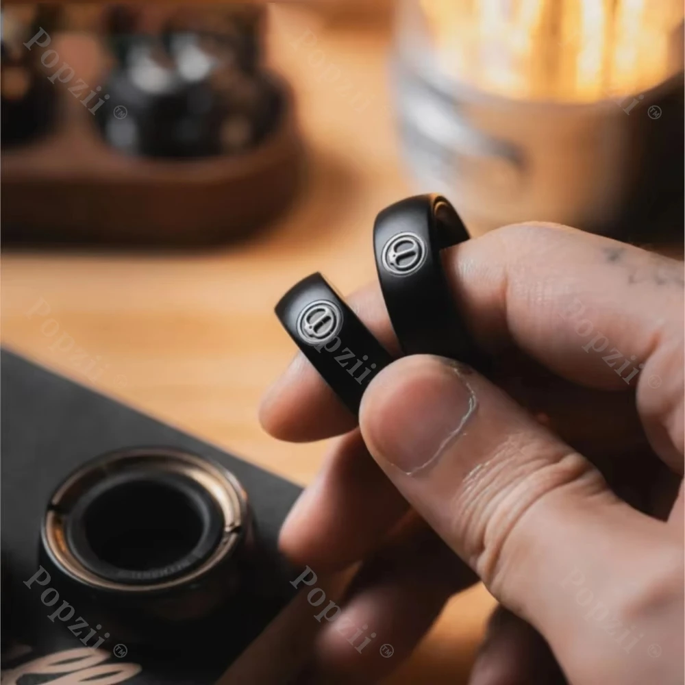 LAUTIE Aluminium Zwarte Monteur I Magnetische Ratel Dunner Ring Spinner Volwassenen Stress Relief Speelgoed Cool Gadget Angst Speelgoed