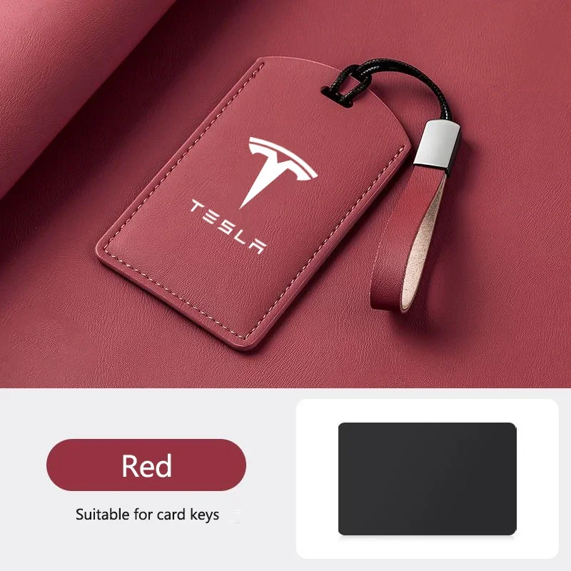 Leren auto smart NFC kaart sleutelhulsel beschermhoes voor Tesla Model 3 Model S Model X Model Y sleutelhanger accessoires
