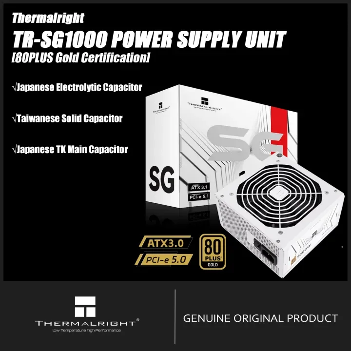 

Thermalright TR-SG650/750/850/1000W Power Supply 100-240V 80PLUS GOLD Efficiency Full Modular Cable Design ATX 3.1 PCI-e 5.1