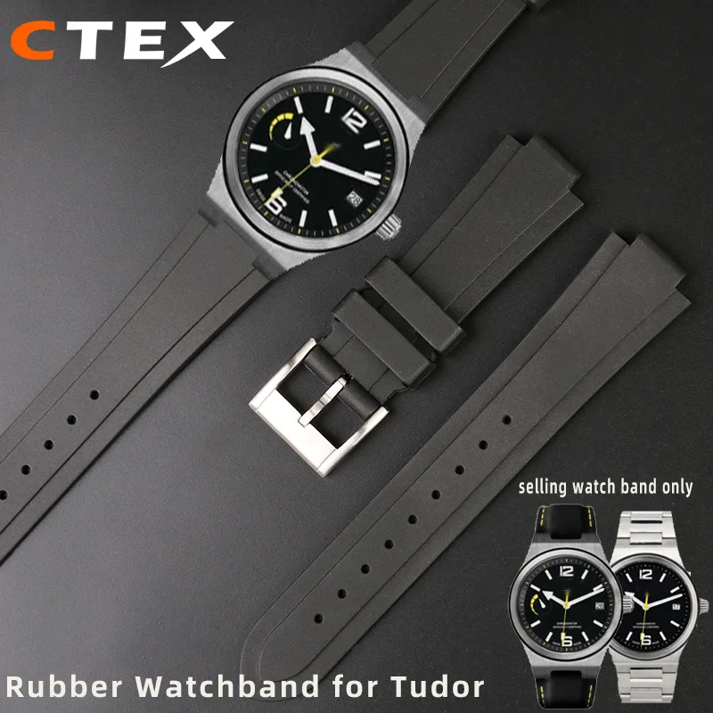 Silicone Watch Strap 22mm for Tudor North Flag Unique Series M91210n Sports Waterproof Soft Comfortable Watchband Accessories