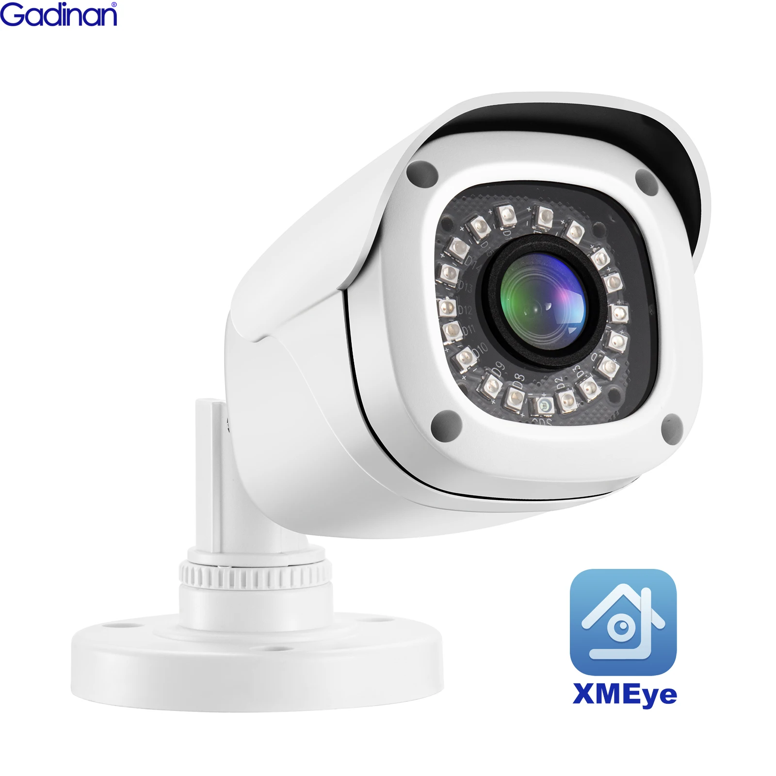 gadinan camera de deteccao de movimento de seguranca externa bala com fio cctv poe visualizacao remota facil xmeye 8mp ip 4k grande angular de 28 mm 5mp 01