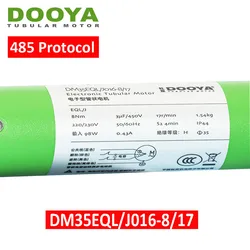 Dooya-Motor Tubular Silencioso, Todos os Tipos de Persianas, Remoto Rf433, Protocolo 485, 220V, 230V, 50Hz, 60Hz, 3 Fios, DM35EQL-8/17