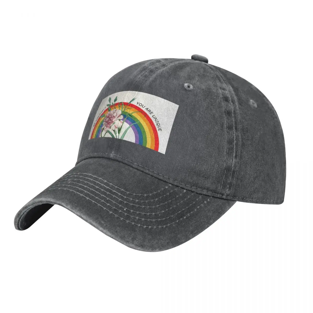 Striped Peony Rainbow Pride Baseball Cap Hat Man For The Sun Luxury Hat Military Cap Man Girl Men's