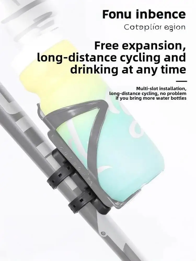 AliExpress NONE 【F】Bicycle Water Bottle Mount Adaptor Silicone Bandage Kettle Cage Strap Seatpost Fork Frame Install Holder Adapter
