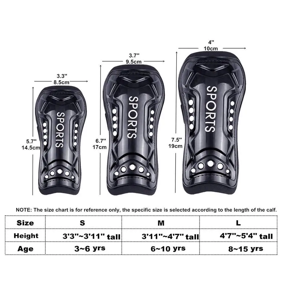 Football Shin Pads Plastic Soccer Guards Leg Protector For Kids Adult Protective Adjustable Gear Breathable Shin Guard