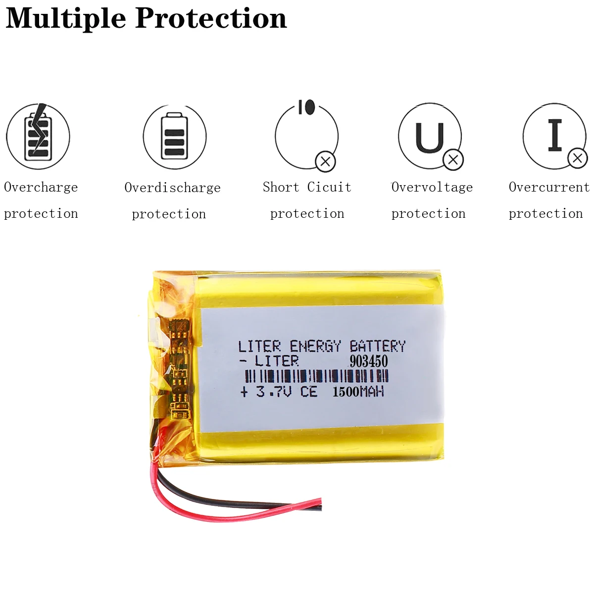 best battery brand 903450 3.7V 1500MAH lithium polymer battery MP3 MP4 Bluetooth 90*34*50mm lithium battery small stereo bluetoo