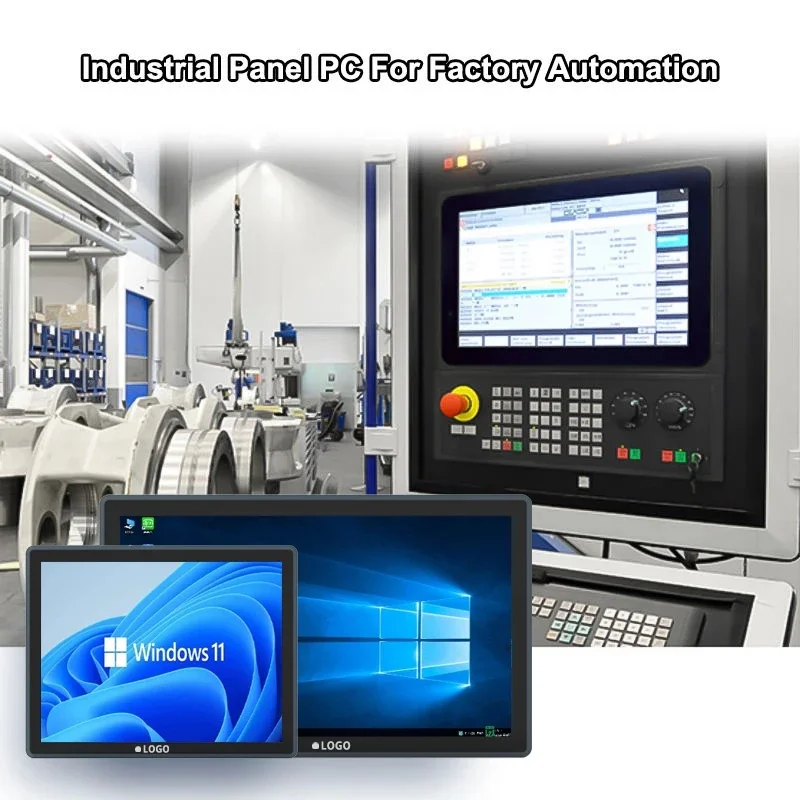 10.1 10.4 12.1 15 17 19 21.5 بوصة لوحة الكمبيوتر Ip65 مقاوم للماء 10 نقاط بالسعة شاشات تعمل باللمس للصناعة