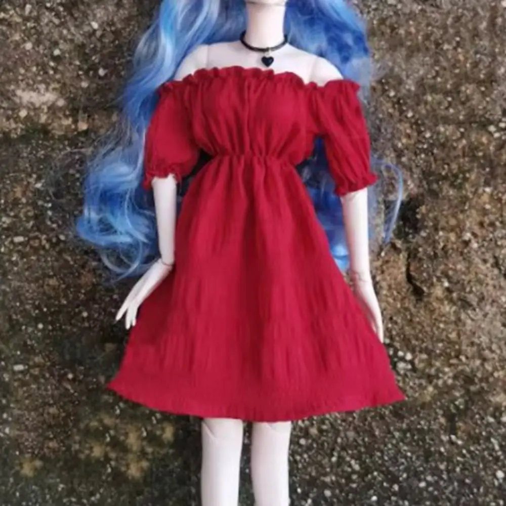 Handmade Doll's Dresses Clothes DIY Accessories Diy Girl Toy Doll White/black/red Dresses for 1/3 1/4 1/6 Bjd 30/45/60cm Dolls