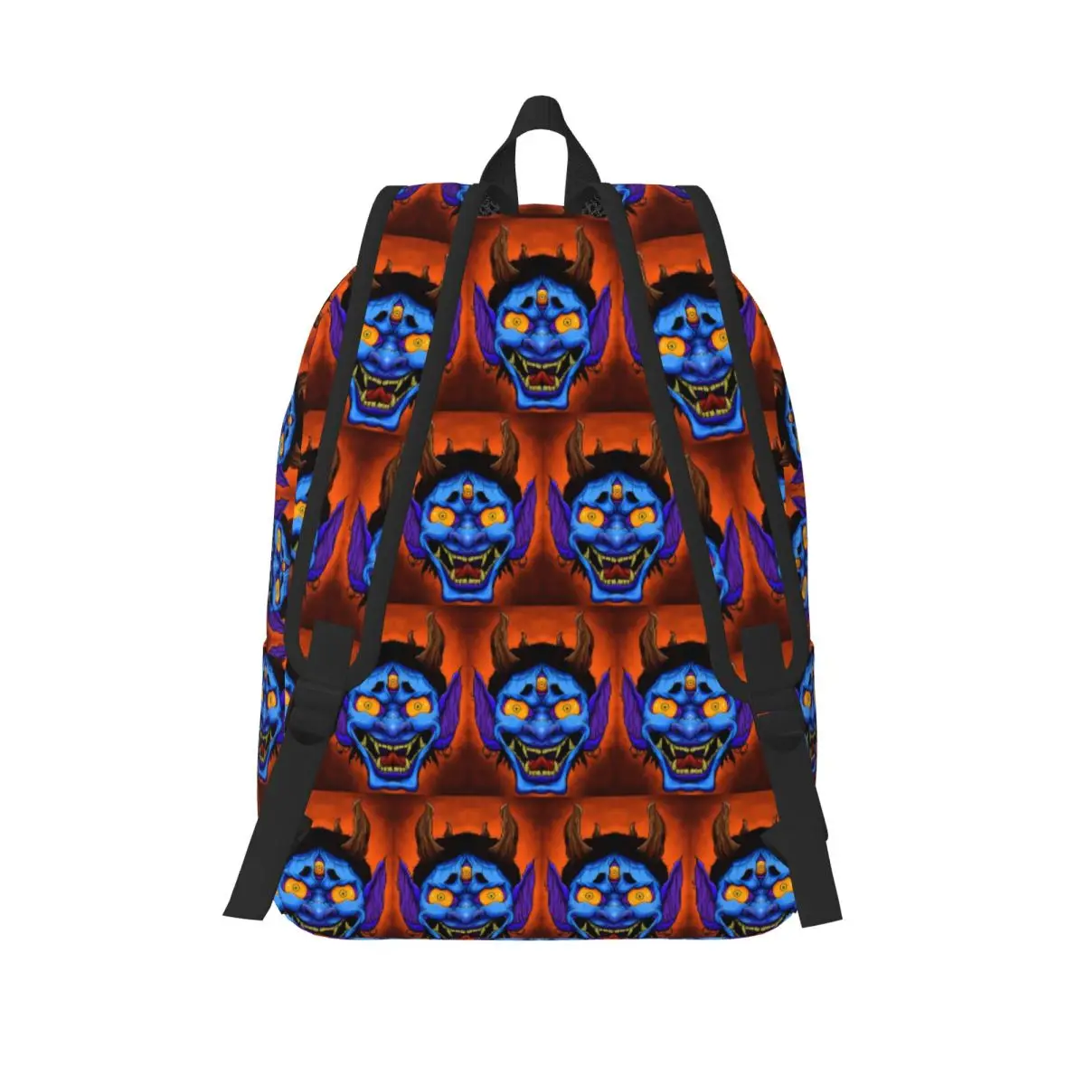 Oni Demon Gaiter Japanese Samurai Ronin Face Student Backpack School Bag Hiking Travel Daypack Fashion Bookbag Shoulder Bags