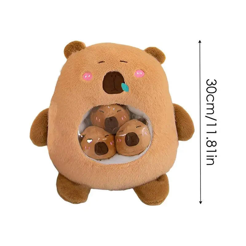 Capybara Plush Toy Pillow Stuffed Animals Toys Capibara Plushies Soft Brown Doll Cute Animal Snack Bag Plush Pillow For Kids