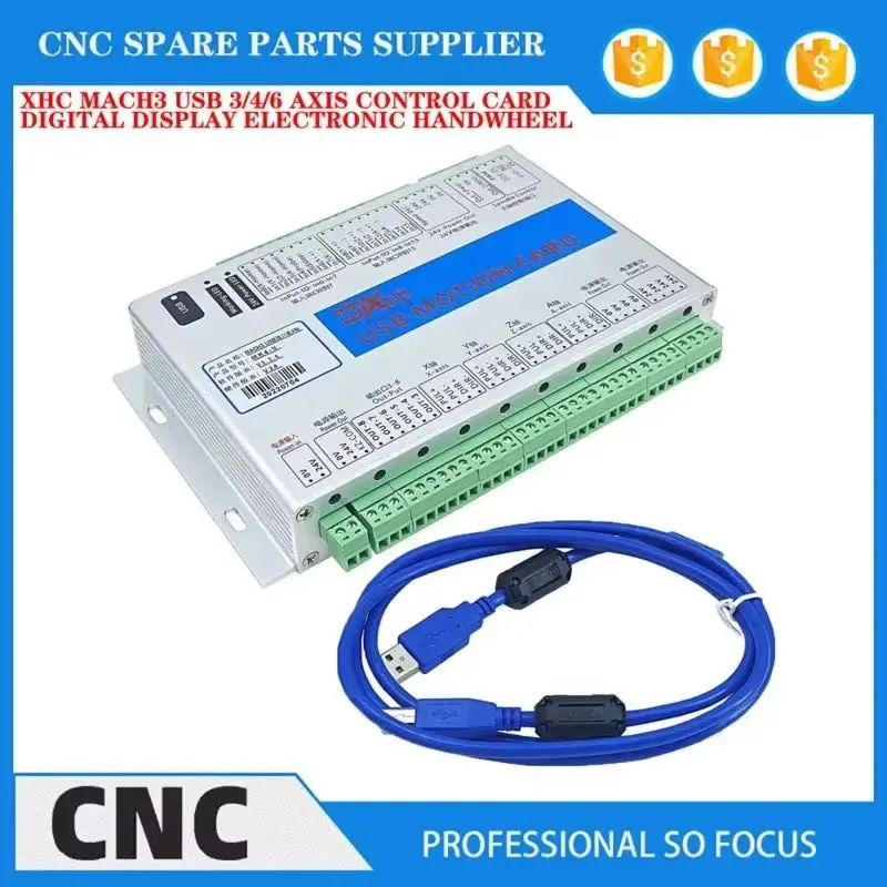 XHC USB MK4-V mach3 motion control card cnc controller engraving machine/machining center 3/4/6 axis motor speed regulation