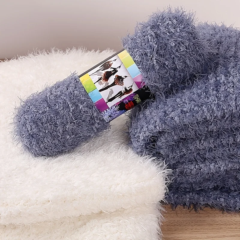 490 g Kunstpelz-Wimperngarn, Sticknadel, Roving, handgefertigtes DIY-Material zum Stricken, Damenpullover, große Oberbekleidung, Schaldecke, dicke Garnknäuel für Kissen