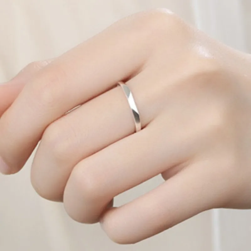 Silver Color Simple Creative Thin Phalanx Index Finger Resizable Rings For Women Korean Fashion Jewelry