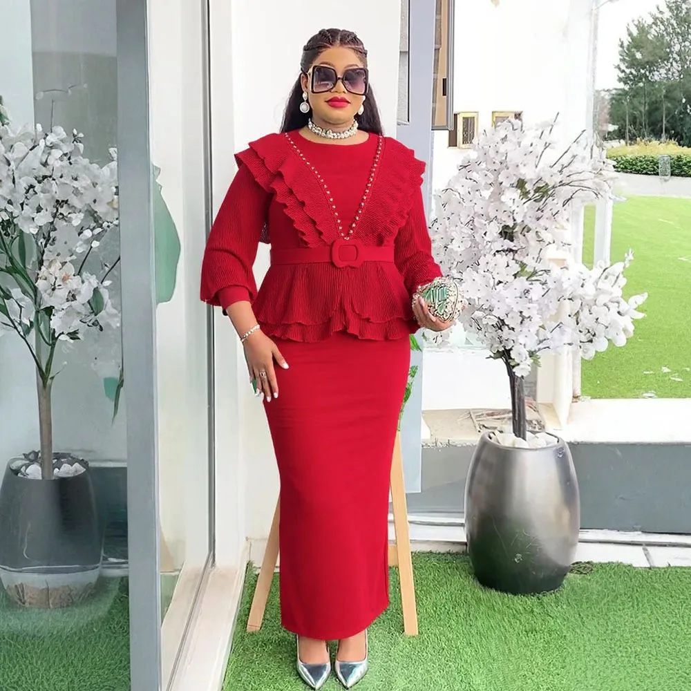 African Dresses for Women 2025 Plus Size Evening Gown Ladies Clothing Elegant Autumn Fashion Turkey Wedding Party Long Dress
