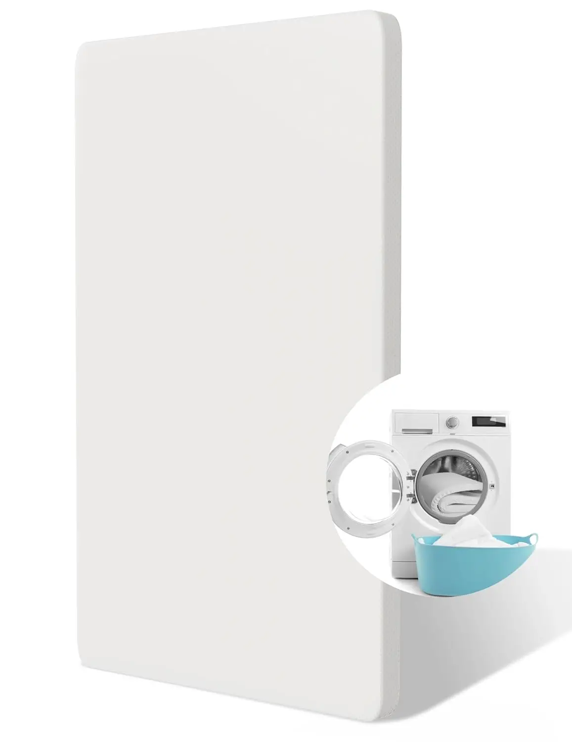 

Матрас для кроватки из силиконовой пены, который можно стирать в машине, дышащий коврик для кровати для малышей с чехлом на молнии, 52x27x1 дюйм