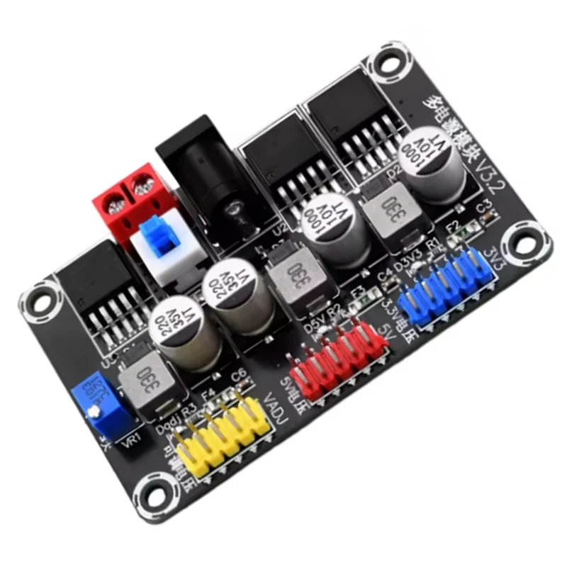 ABSQ-Intelligent Vehicle Power Supply Module DC7-25V To DC3.3V/5V LM2596 Adjustable Step-Down Regulated Power Supply Module