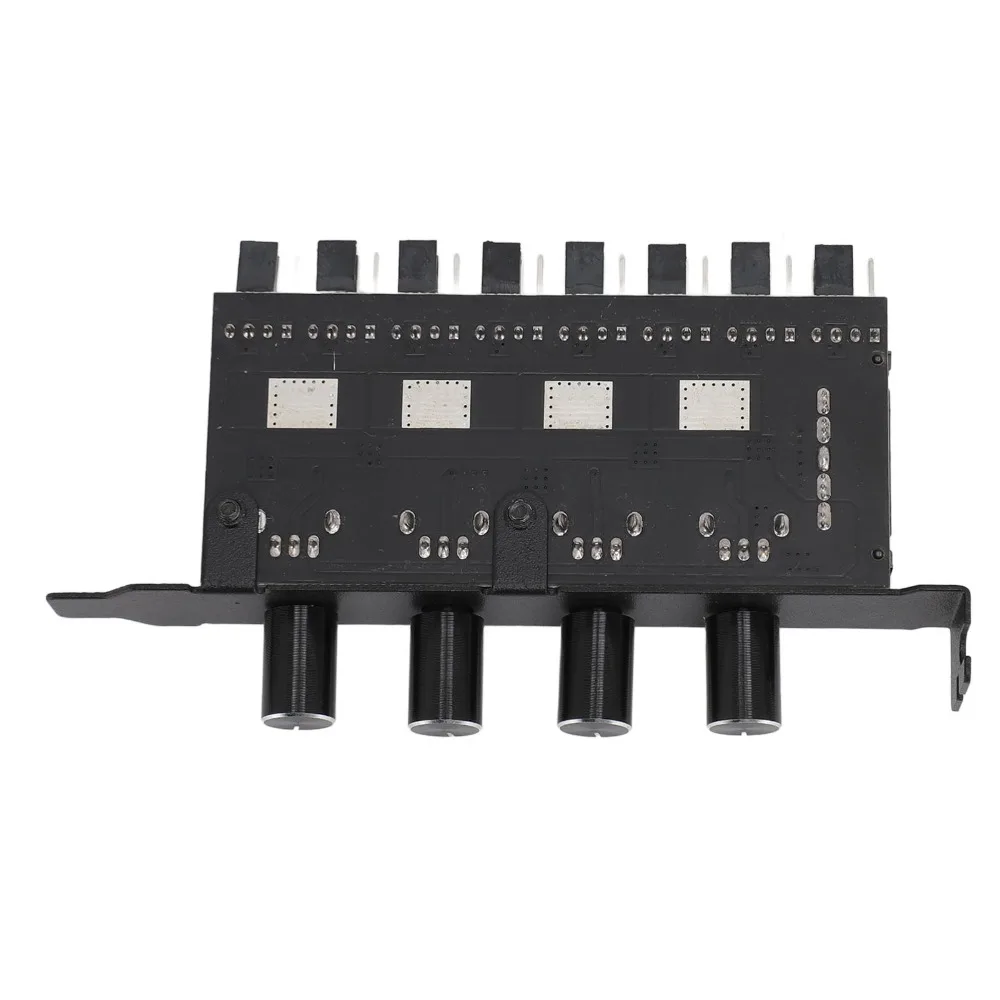 12V PC Cooling Fan Controller 4 Knob Control 4PIN 3PIN Fan Speed Controller 8 Channels Fan Control System Case Cooling