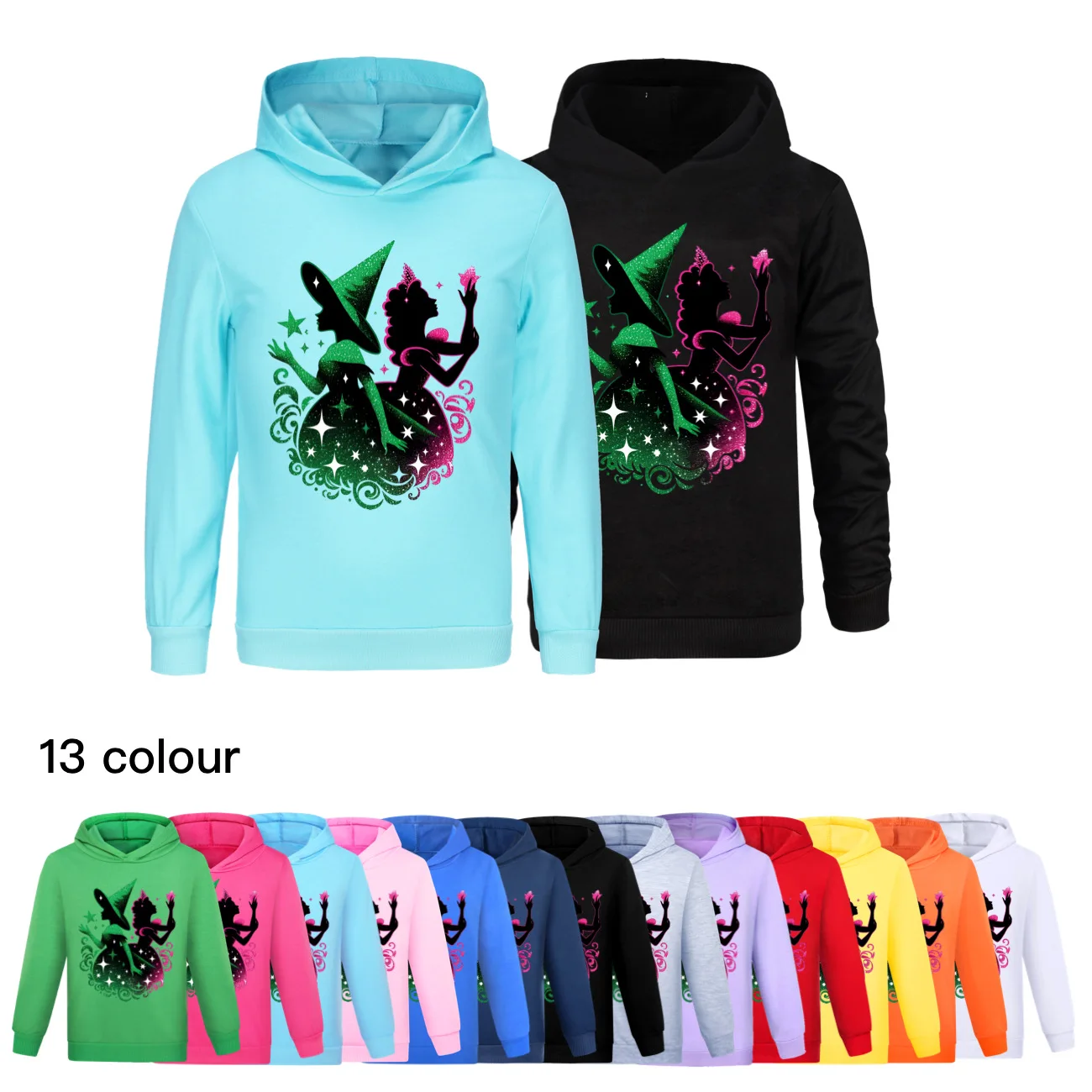 Fashion WICKED Hoodie Kids Cartoon Casual Hoodies Children Long Sleeve Coats Girls Clothes Boys Pullovers Sweatshirts 3920