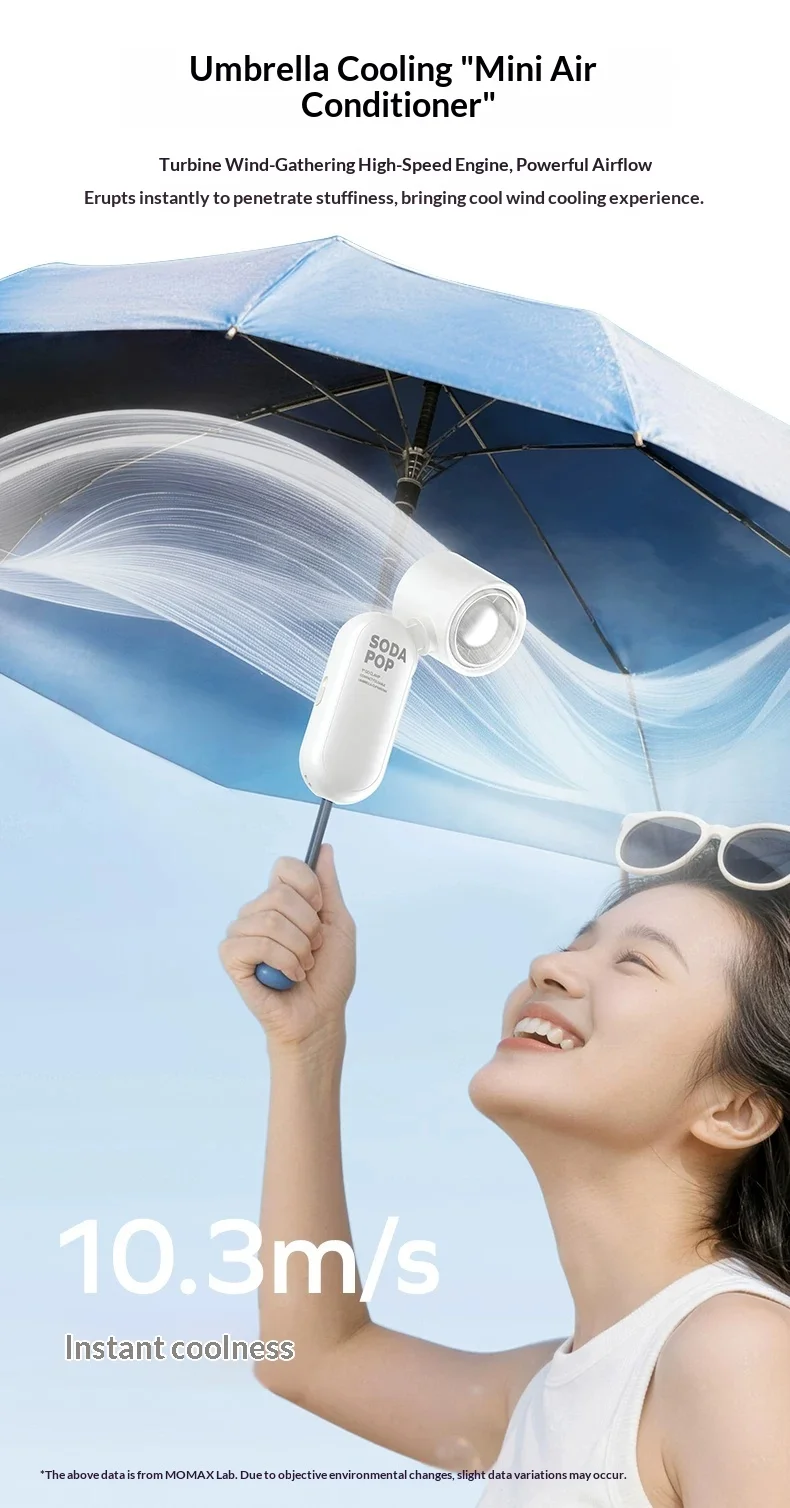 Momax IF22 Handheld Fan Five Files Free Change Over Handheld Small Fan 2000mAh Long Battery Life Low Noise Light Weight Gifts
