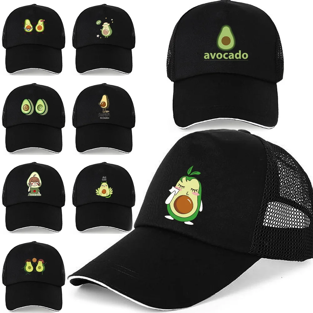 

Unisex Casual Cotton Baseball Cap Avocado Print Snapback Sports Outdoor Ponytail Cap Women Men CHALLENGE Hip Hop Hats Streetwear