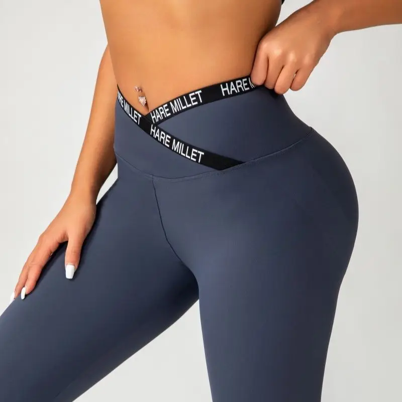 サマー スプリント クロスウエスト シームレス ワークアウト レディース レギンス ハイウエスト ジム ヨガパンツ