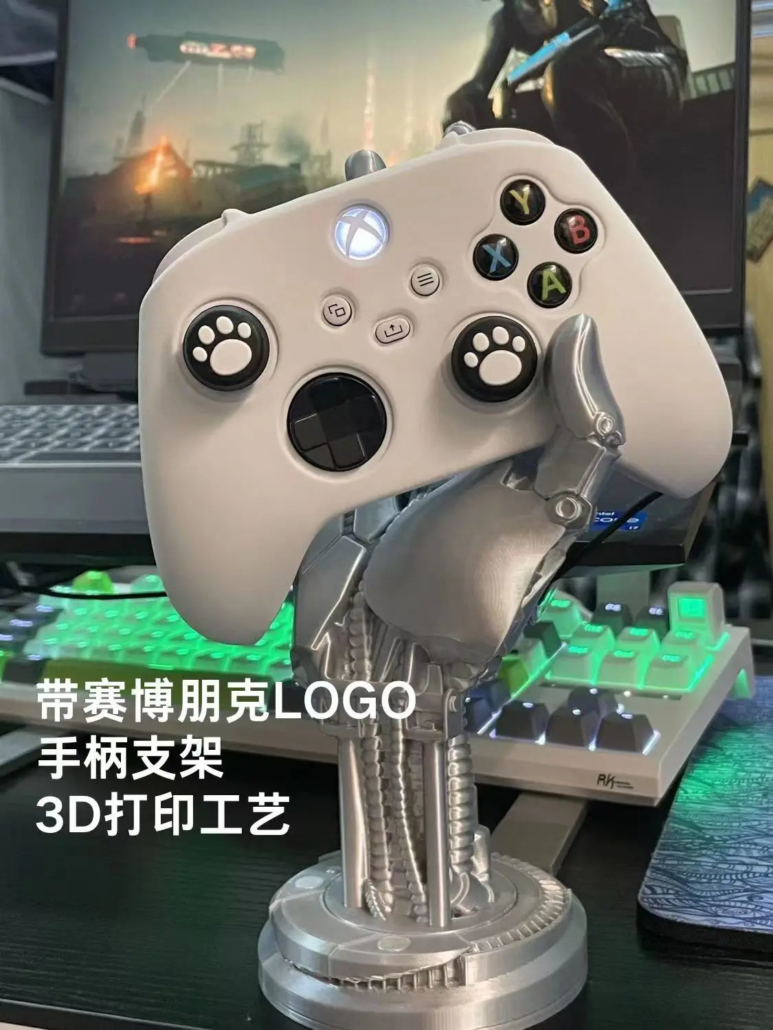 حامل وحدة التحكم اليدوية الميكانيكية Cyberpunk - حامل عالمي مستوحى من Asura لأجهزة PS5 وXbox وSwitch وMicrosoft Gamepads