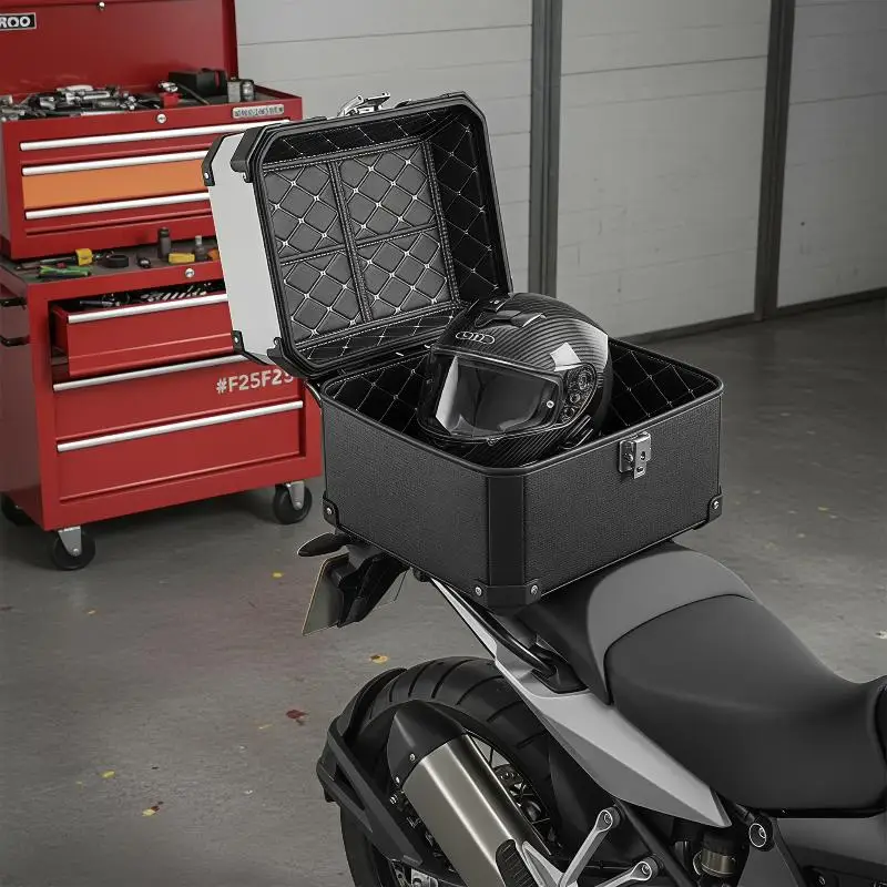 【CR】Motorbike Underseat Storage Liner Waterproof Quilted PU Leather With Multi Pocket Non-slip for Motorcycle Cargo Storage 3