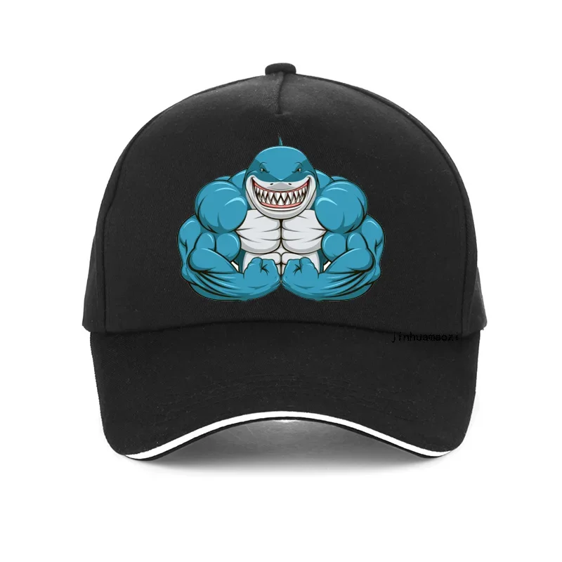 men Bodybuilder Muscle Sharks Baseball Cap Summer man Fitness Dad hats Brand muscle Sharks Adjustable hip hop Snapback Hats