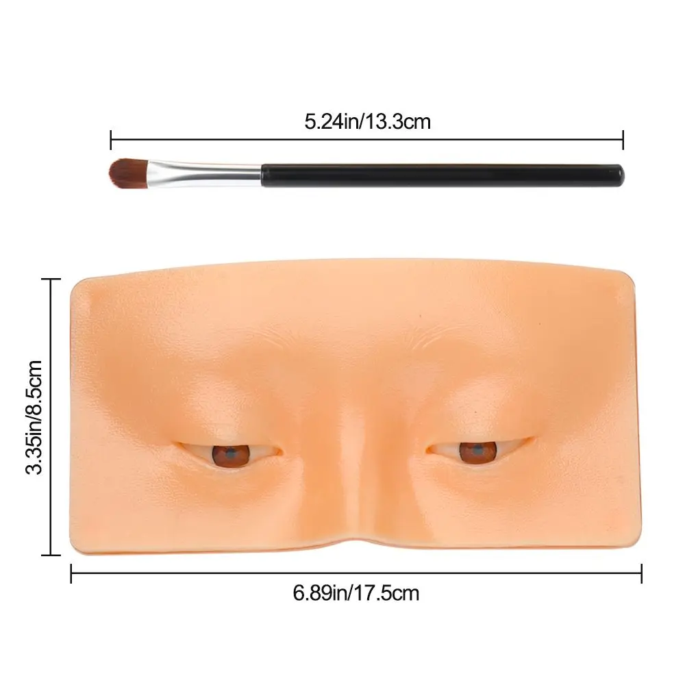 Tablero de entrenamiento de maquillaje con cepillo de sombra de ojos, vista de pestañas, párpados para practicar maquillaje, práctica de maquillaje, la ayuda perfecta